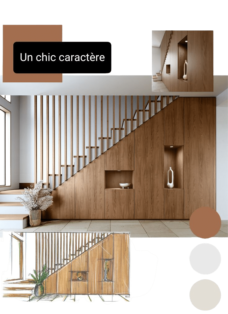 Moodboard sous escalier mobile